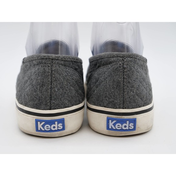 Keds Slip On Shoes Womens 8.5 Gray Wool Casual Quilted Sneakers Flat Loafer - Picture 8 of 11